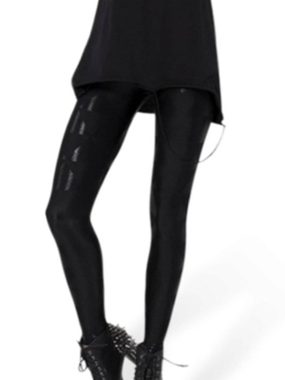 BlackMilk Triangle Black Leggings - Limited Style Size Medium